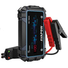 Avapow A9 jump starter set fra siden med kabler