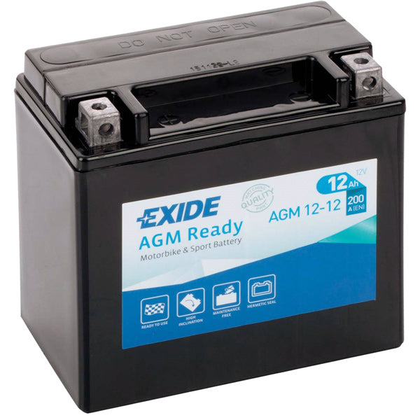 Exide, 12V batteri, AGM12-12, 12AH, 150x90x145mm, 4,9kg