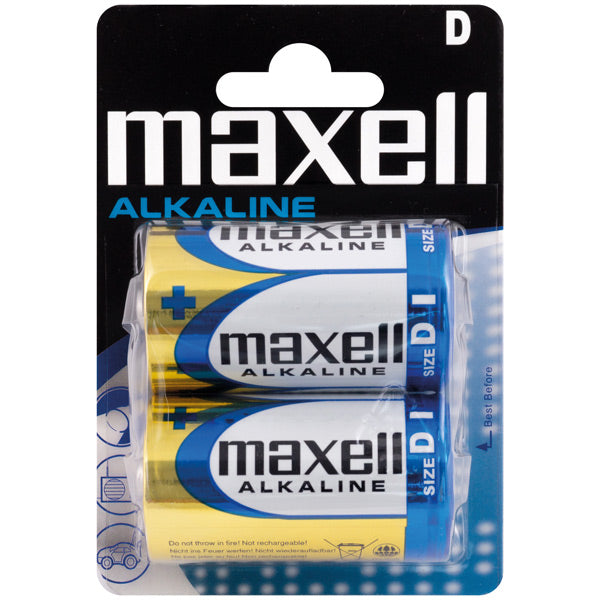 Maxell, Alkaline D / LR20 batterier, 2-pack