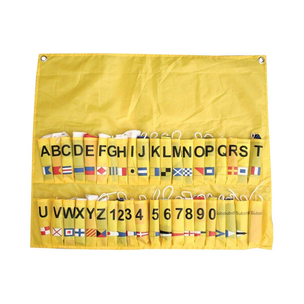 Lalizas, Signalflaggset, 40 delar (26 bokstavsflaggor 20x30 cm, 11 nummerflaggor 43x15 cm, 3 extra vimplar 30x15 cm)