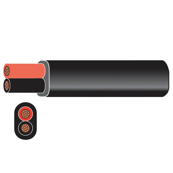 SeaTec, Marinekabel, flad, rød/sort, 2x4,5mm², 30m