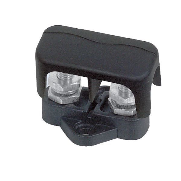 BEP, Dubbel elkoppling med lock, 2x6 mm, svart