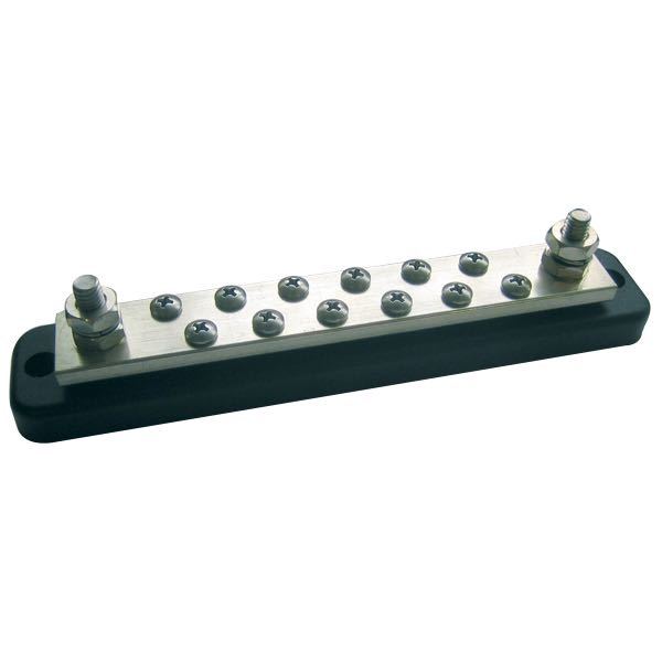 SeaTec, Elsamlingsskena, förtennad koppar, 10 trådar, 150 A, 32 mm x 35 mm x 152 mm