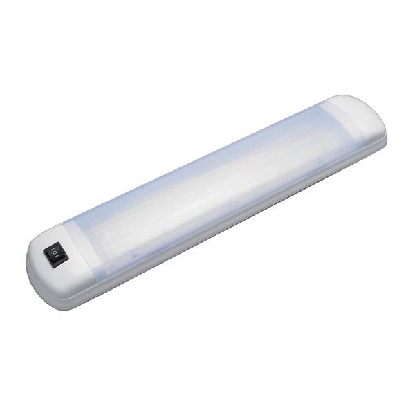 SeaTec, LED-ljusarmatur, vit ABS, 12/24V, 2 x 54 LED, 400 x 78 x 30 mm