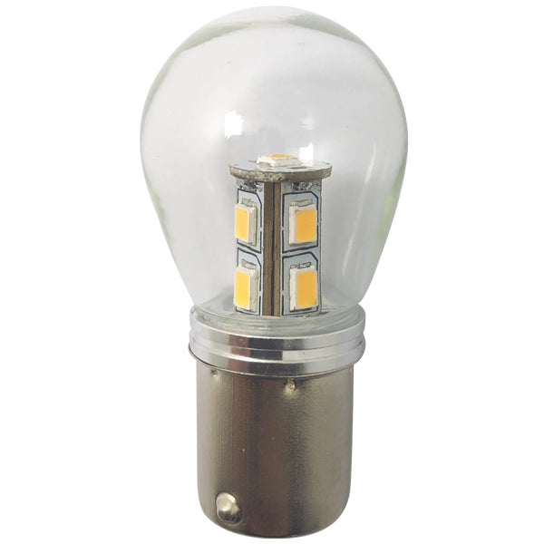 1852, LED-lampa BA15S Ø25x48mm 10-36Vdc dimbar, 1,6W, 2 st