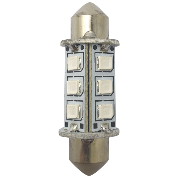 1852, LED Pinol Glödlampor 37mm 10-36Vdc Grön, 2st, 1,2 W, 120 Lumen