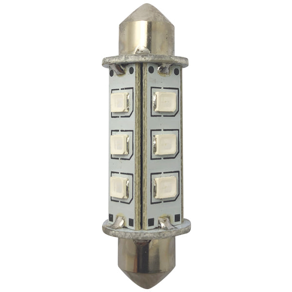1852, LED Pinol Glödlampa 42mm, 10-36Vdc Grön, 2st, 1,2 W, 120 Lumen