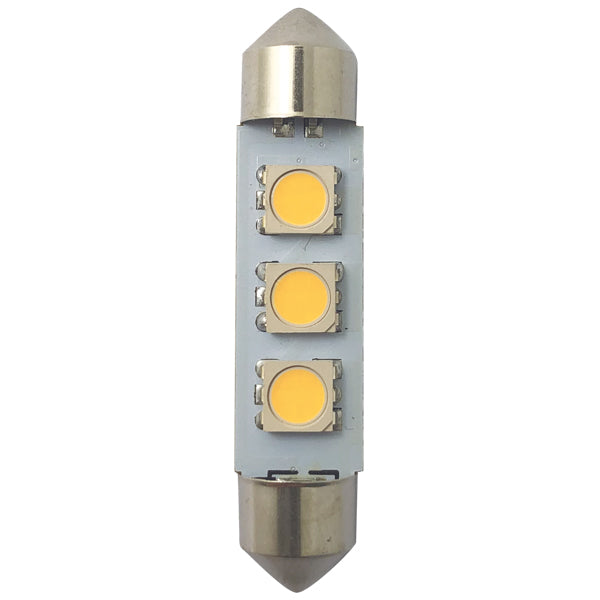 1852, LED Pinol-lampor 42mm, 10-36V DC, 2st, 0,6W, 2700K, 40 lumen