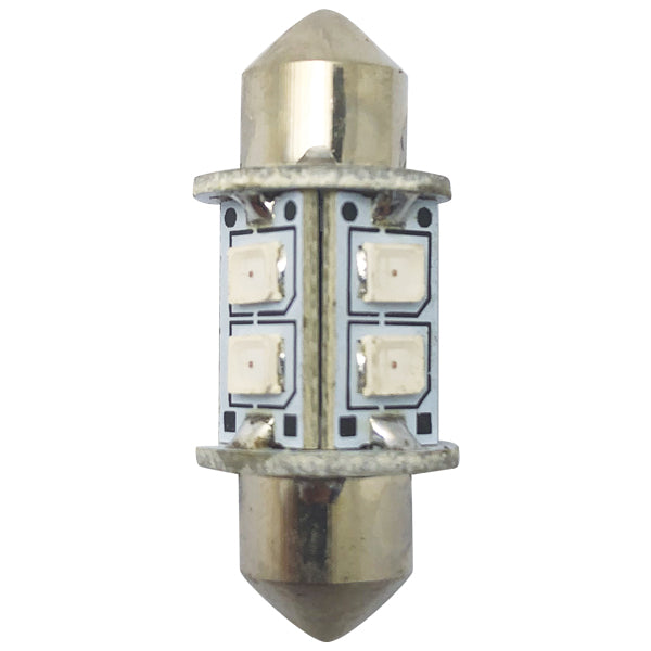 1852, LED-pinollampa 31mm, Röd, 2 st, 0,8 W, 60 lumen, 10-36 V