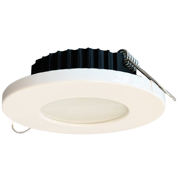 Casolux, Rikke Infälld spotlight, vit plast, IP65, 3000K, 70 lumen, Ø 72 mm