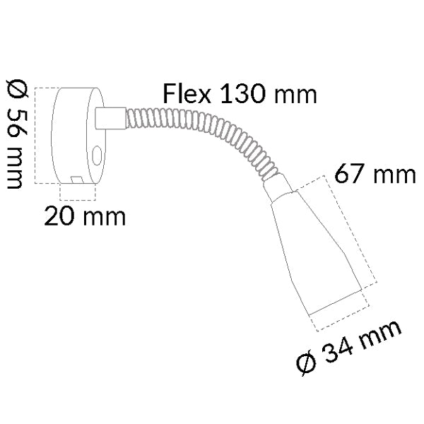 Casolux Mary Flex væglampe flex mini 3000K RF 10-30v