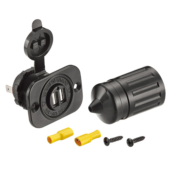 SeaTec, vattentätt USB-uttag, 12V ingång, 5V utgång, 2,1 Amp