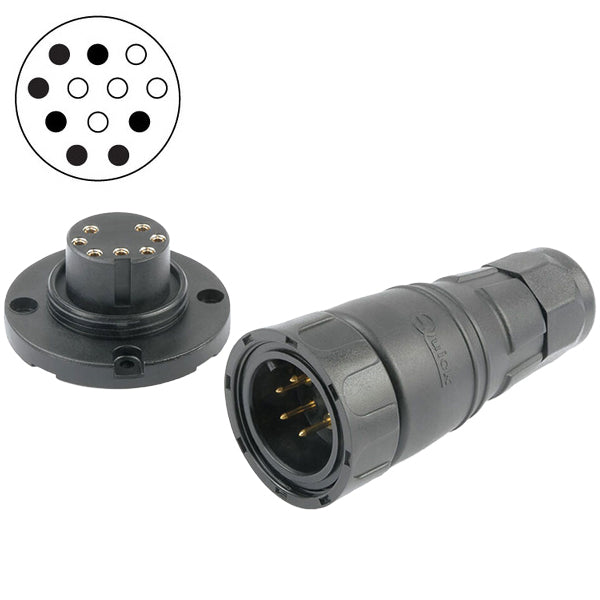 Quick, 7-polig däckkontakt, max 12 A, IP67, guldpläterade kontakter