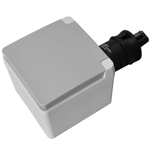 Ratio, utanpåliggande Schuko för landström m. lock 16 A IP55