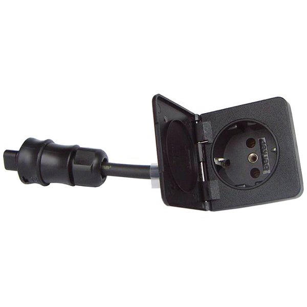 SeaTec, Ratio infälld Schuko för landström med lock svart 16 A IP44