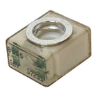 Blue Sea Systems 75A terminal sikring set fra siden med tydelig mærkning.