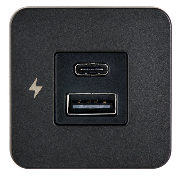 ScanStrut, Tile innbyggnadskontakt USB-A & USB-C svart