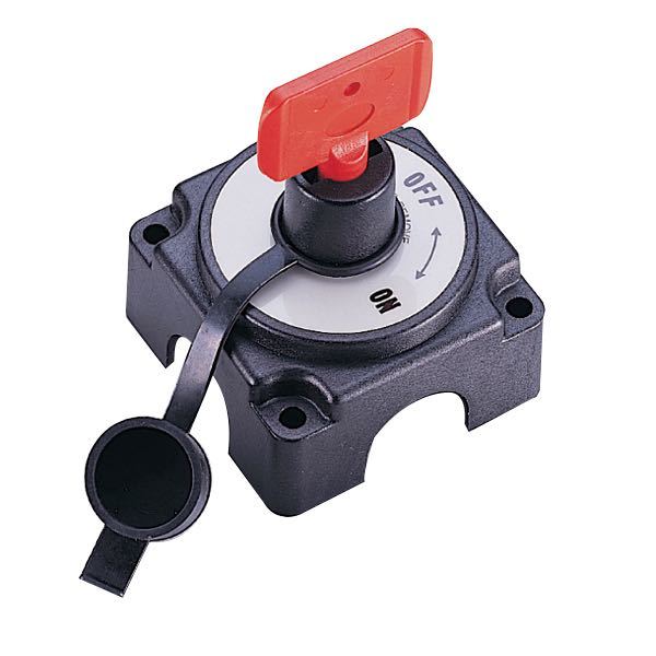 SeaTec, Huvudströmbrytare, 250 Amp, fyrkant, PVC och korrosionsskyddad metall, med löstagbar nyckel, 75 x 75 mm