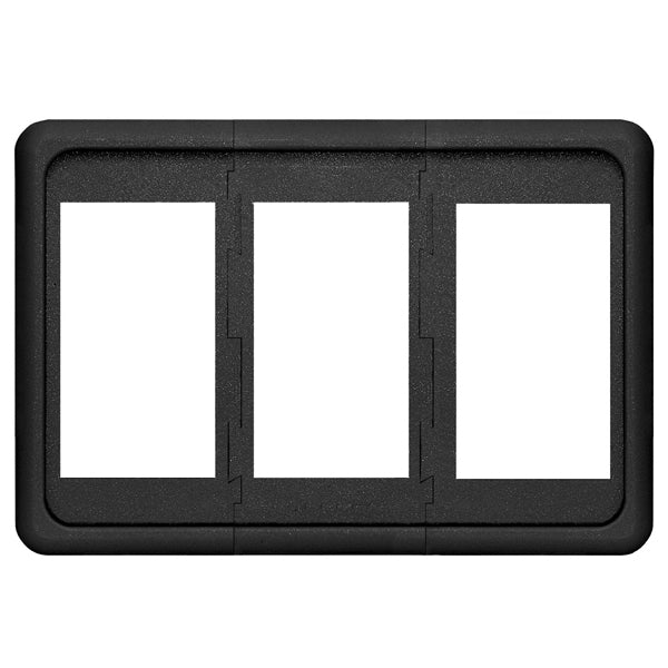 Blue Sea, monteringspanel för 3 kontaktdon, 86,36 mm x 58,42 mm, vattentålig plast