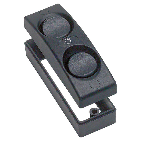 BEP, Dubbelt inomhusuttag, Svart, 10 A, 91 x 30 mm, Med etiketter