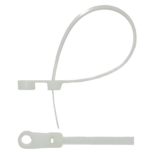 SeaTec, Kabelremsor med hål, vit nylon, 220 x 4,3 mm, 20 st