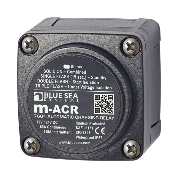 Blue Sea Systems, Isolationsrelä 65A, 12/24V, IP67, Automatisk batterisolator