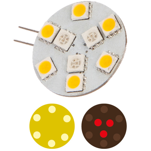 Nautecled, G4 Dubbelfärgad LED-strålkastare - Sidebar, 2700K/Röd, 10-30V