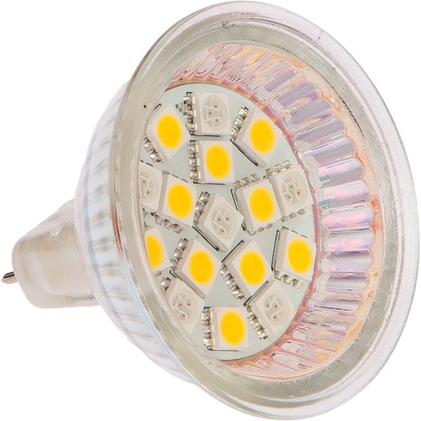 Nautecled, MR16 Dual Colour LED Spotlight, vit/röd, 10-30V, 2700K, 160 Lumen, Ø50 mm