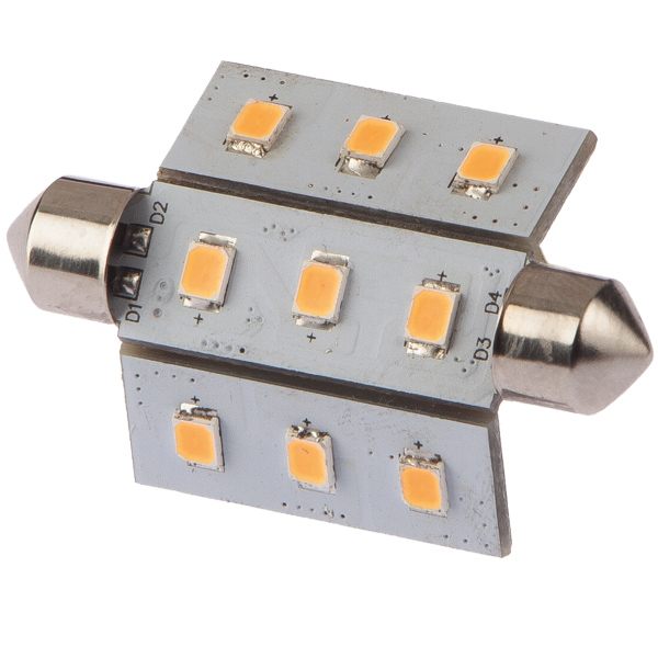 Nautecled, Pinol Glödlampa 42mm, 2W, 10-35V, 2700K, 120 Lumen, Dimbar