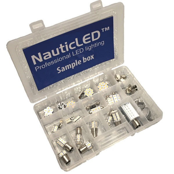 Nautecled, Sample Box med 36 LED-lampor och adapter