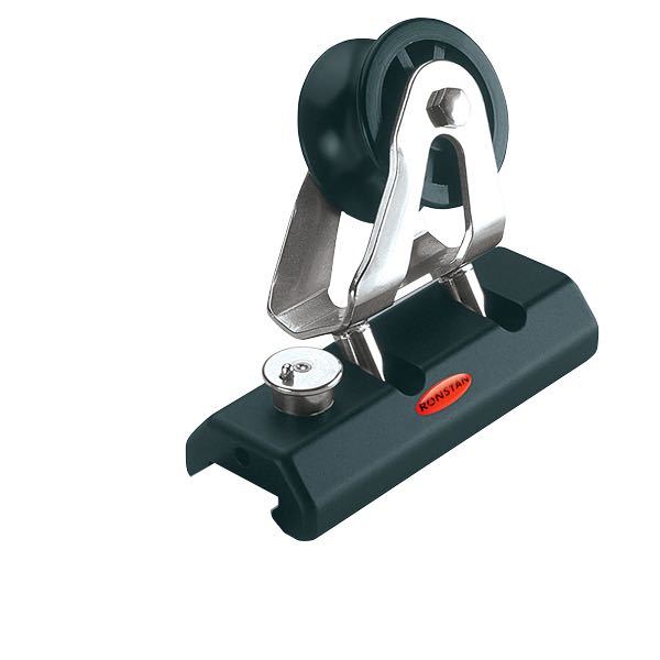 Ronstan, Genuavagn med stopp och glidstång, 22 mm X-skena, AISI 316 rostfritt stål, Aluminium, Torlon® kullager, Acetal, RC52230