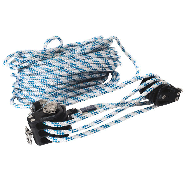 Rutgerson, 6:1 skosystem med 60 mm block, Ø 10 mm, 35 meter Liros Hercules-rep