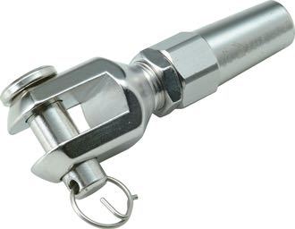 Blue Wave, rullfri gaffelanslutning, 8mm, rostfritt stål