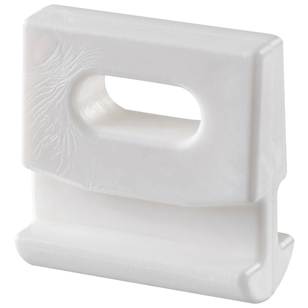 SeaTec, Släde med skena, Vit nylon, Bredd: 30 mm, Höjd: 28 mm, Skenbredd: 14 mm, Skenhöjd: 4,5 mm