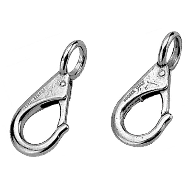 1852, Karbinhake med fast ögla RF, 55mm, Rostfritt stål AISI 316