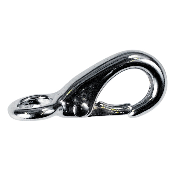 1852, Karbinhake med fast öga, 97 mm, Förnicklad mässing, Öga 21 mm