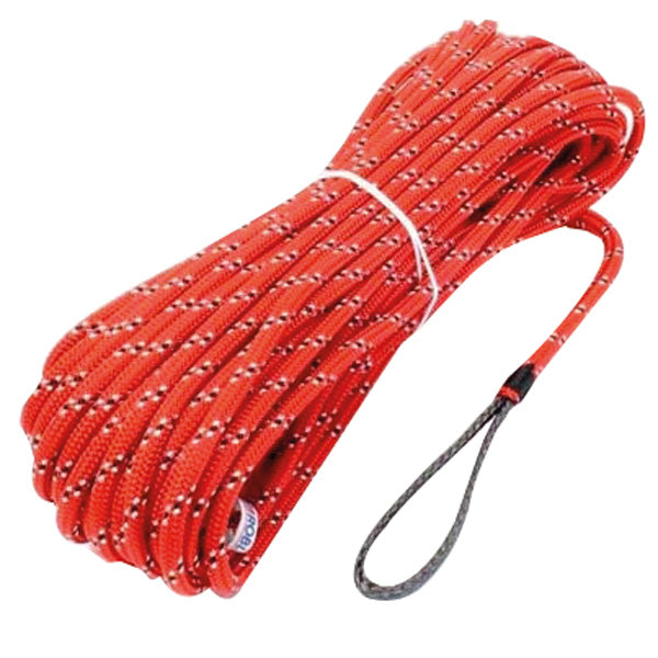 Robline, droppe med öga, röd Ø10mm, 30m