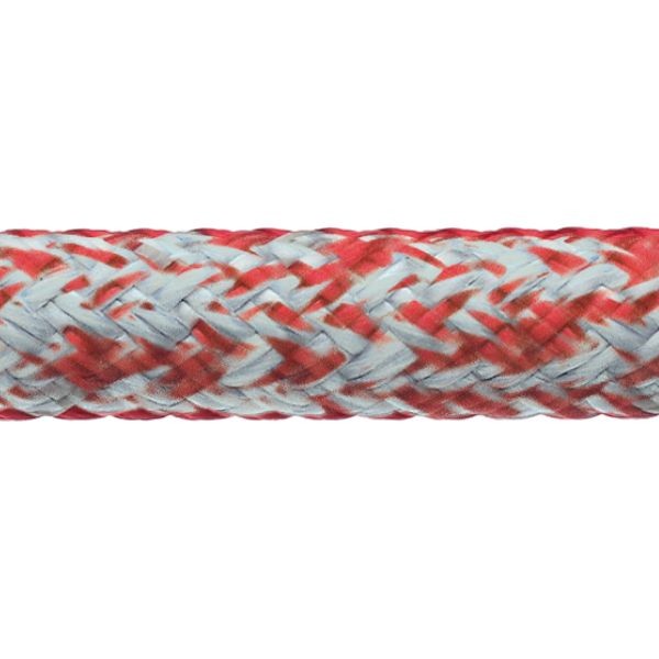 Robline, Globe Pro Robtec fald, 8mm, Hvid/Rød, 1m (løbende meter)