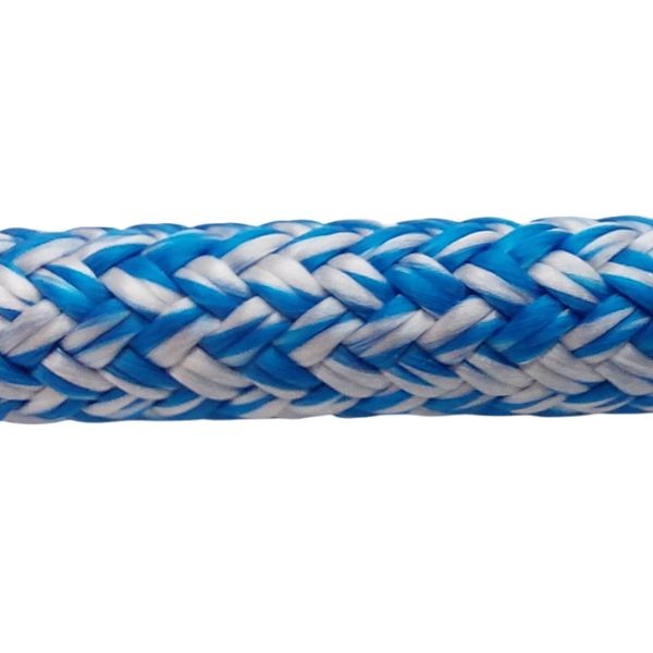 Robline, Globe Pro Robtec fald, 10mm, Hvid/Blå, 1m (løbende meter)