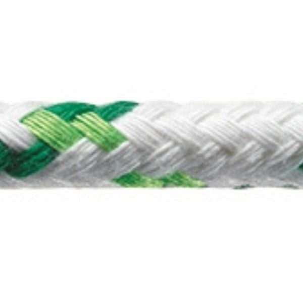 Robline, Neptun 500 skøde tov, 8mm, Hvid/Grøn, 1m (løbende meter)