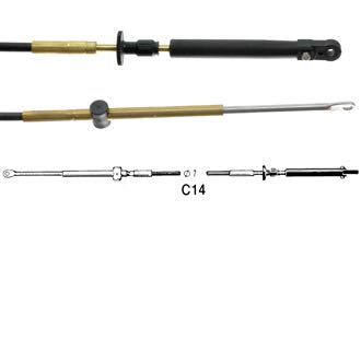 Ultraflex, Styrkabel C14 OMC, 13 ft, 75 mm, Plastbelagt rostfritt stål