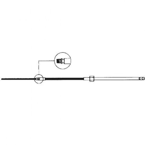 Ultraflex styrekabel M58 på en båd i brug, fleksibel og robust.