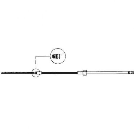 Ultraflex styrekabel M58 på en båd i brug, fleksibel og robust.