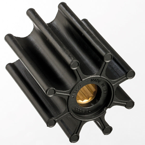 Jabsco, Impellersats 17018-0001-P, axel Ø 16,0 mm, höjd 76 mm, 8 skovlar, neopren/mässing, Ø 65,0 mm