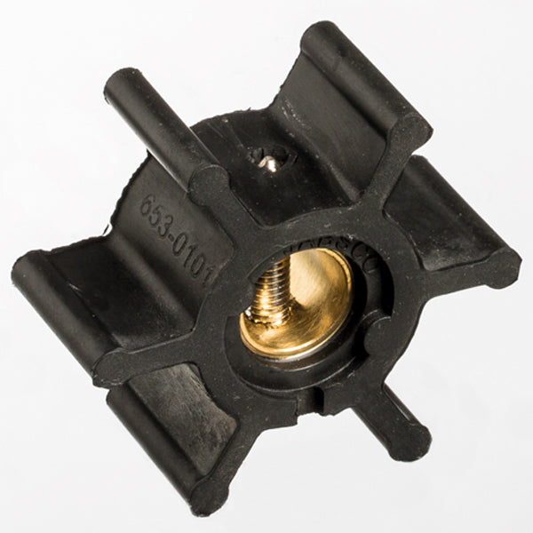 Jabsco, Impellersats 653-0001-P, axel Ø 12,0 mm, 6 skovlar, neopren/mässing, Ø 51,0 mm