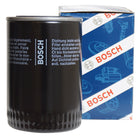 Bosch oliefilter P4066 til bådmotor, vist fra siden.