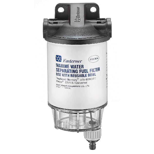 SeaTec, Bränslefilter med komposittopp, 10 mikron, 3/8" - 10 mm, Twist-On med vattenavskiljare