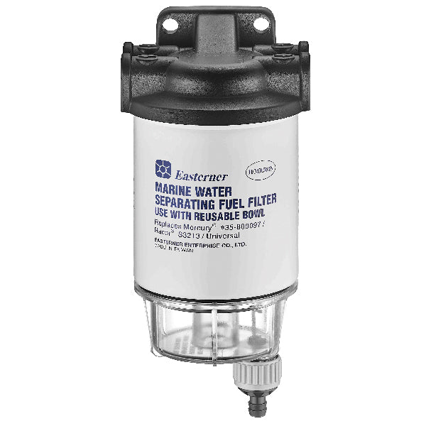 SeaTec, Bensinfilter med aluminiumstopp och vattenavskiljare - 10 mikron, 3/8" - 10 mm