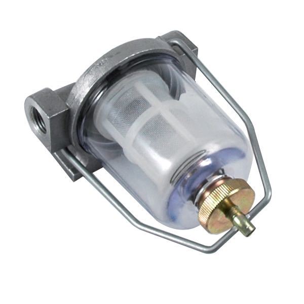 Bränslefilter komplett, Universalfilter alu/glas, utan beslag