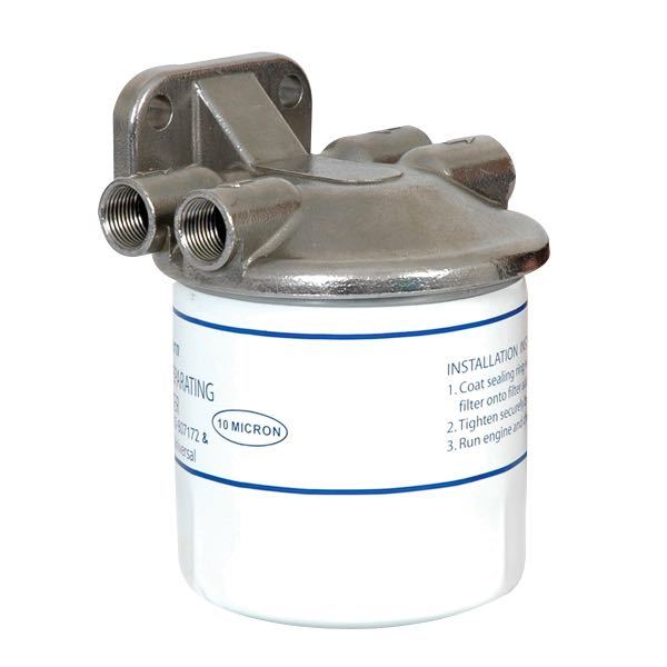 SeaTec, Bensinfilter, 10 mikron, rostfritt stål, komplett med slangkoppling 3/8" - 10 mm